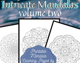 Printable Mandala Coloring Pages volume 2, Adult coloring pages printable pdf, Instant Download pdf, Mandala Coloring PDF
