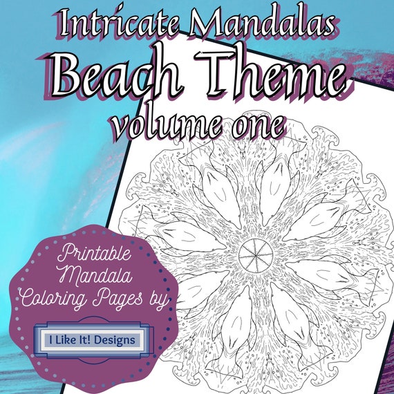 10 Printable Mandala Beach Theme Coloring Pages Vol 1 in 1 - Etsy