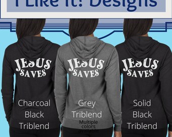 Jesus Saves retro lightweight Unisex zip hoodie, Faith based hoodie, Religious hoodie, Share your faith hoodie