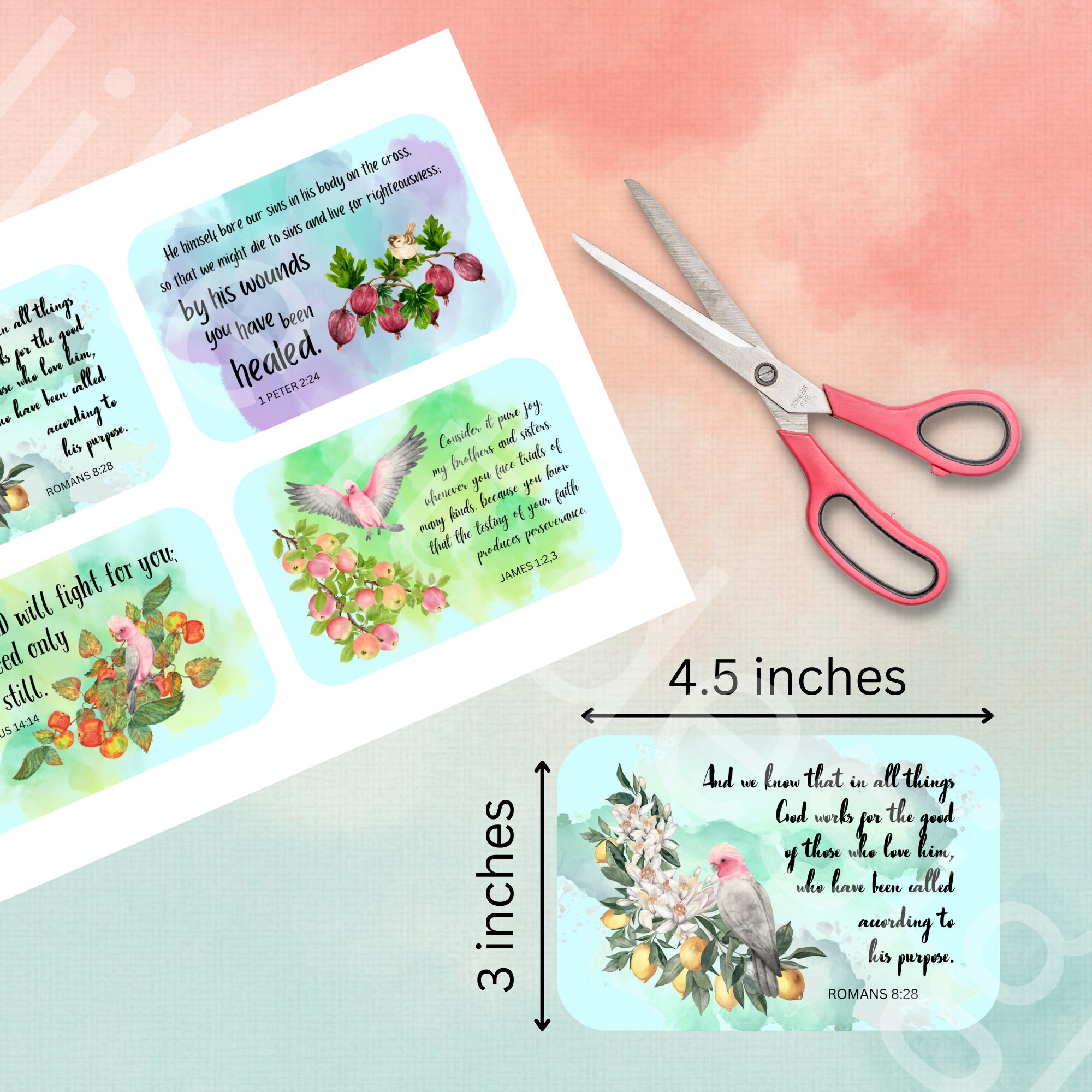 20 Printable Scripture Cards: Vol 1 God's Promises Niv,scripture Memory