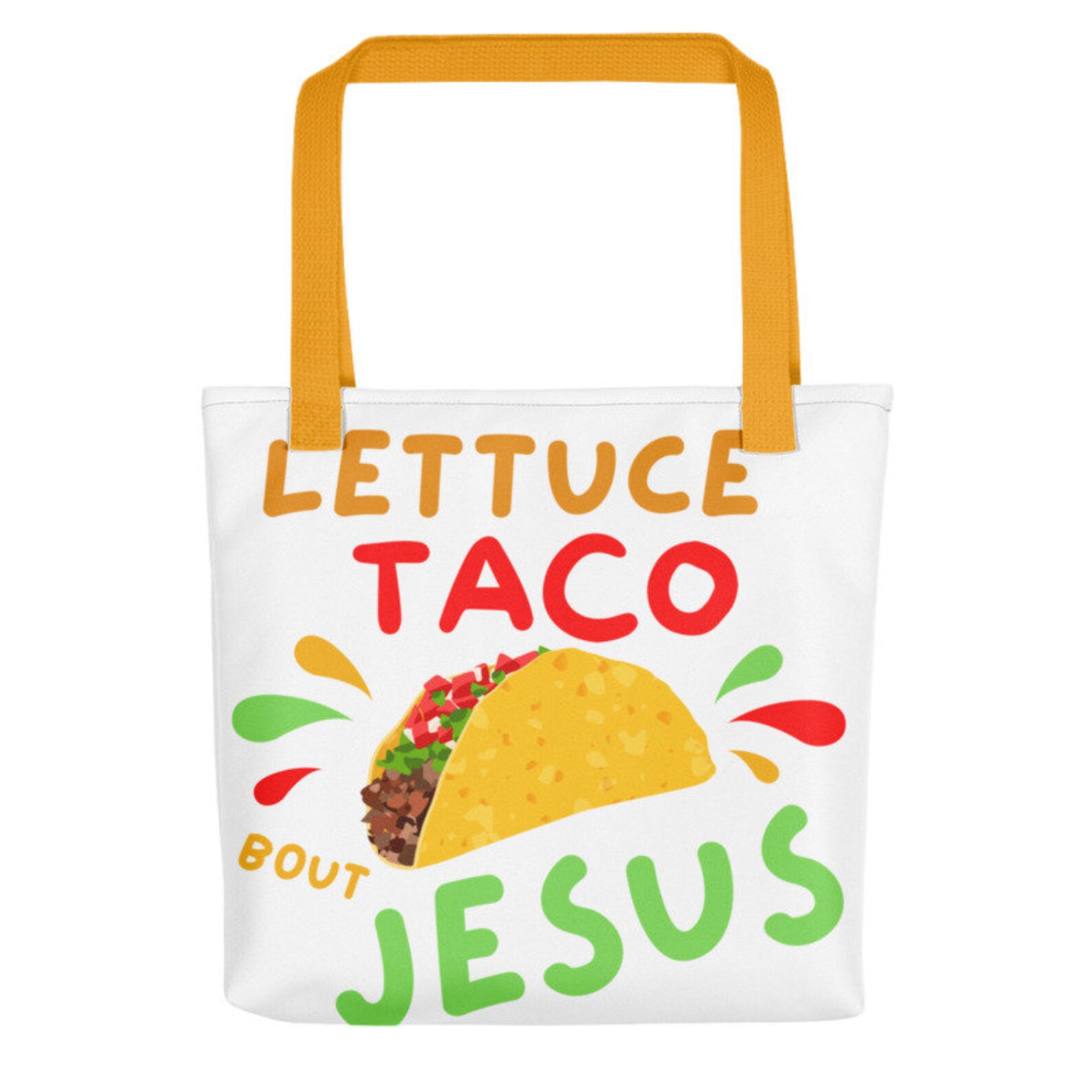 Lettuce Taco Bout Jesus Tote Bag Funny Jesus Quote Totetag Etsy