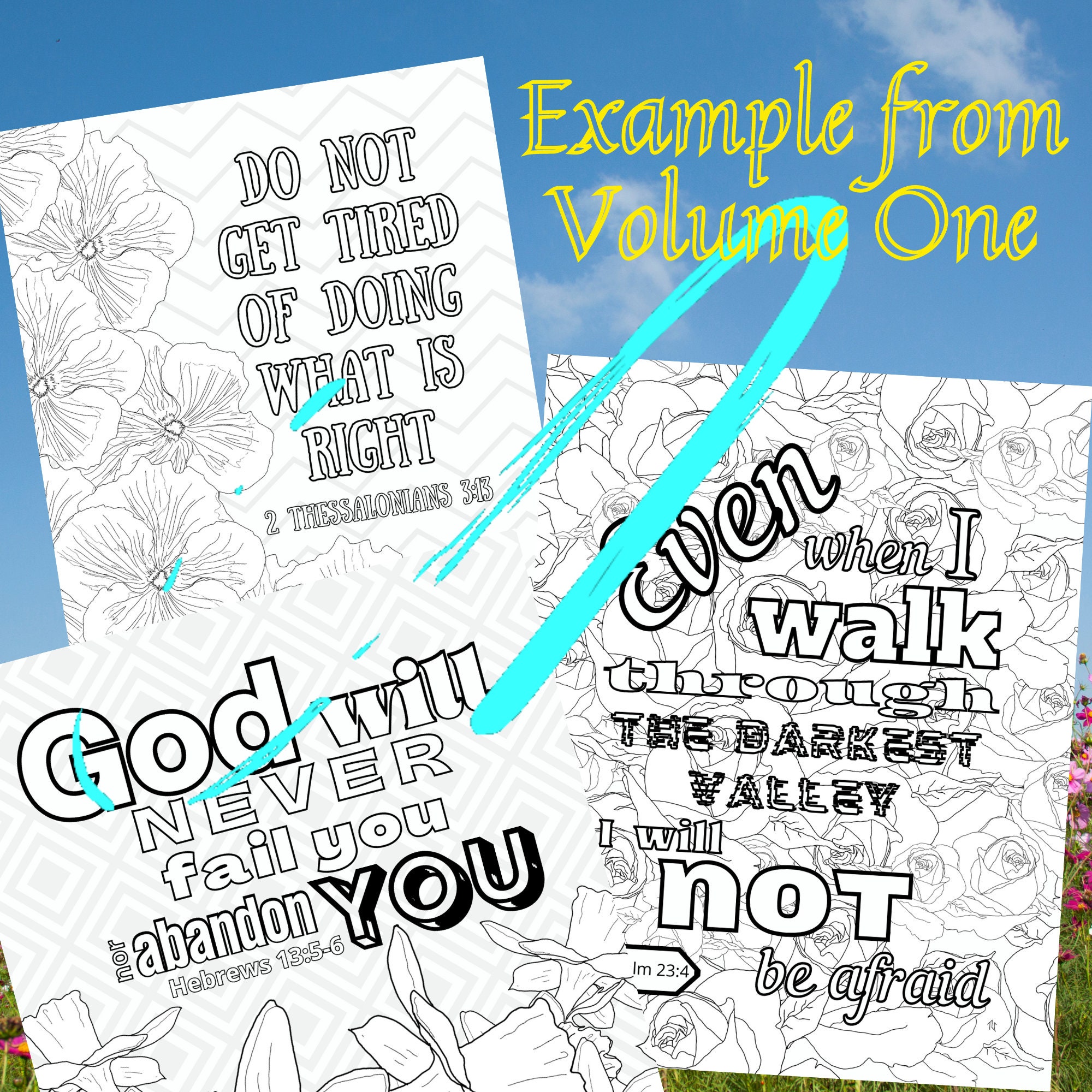 50 Printable Faith Based Coloring Pages Bundle Vol 1 Thru 5, Printable ...