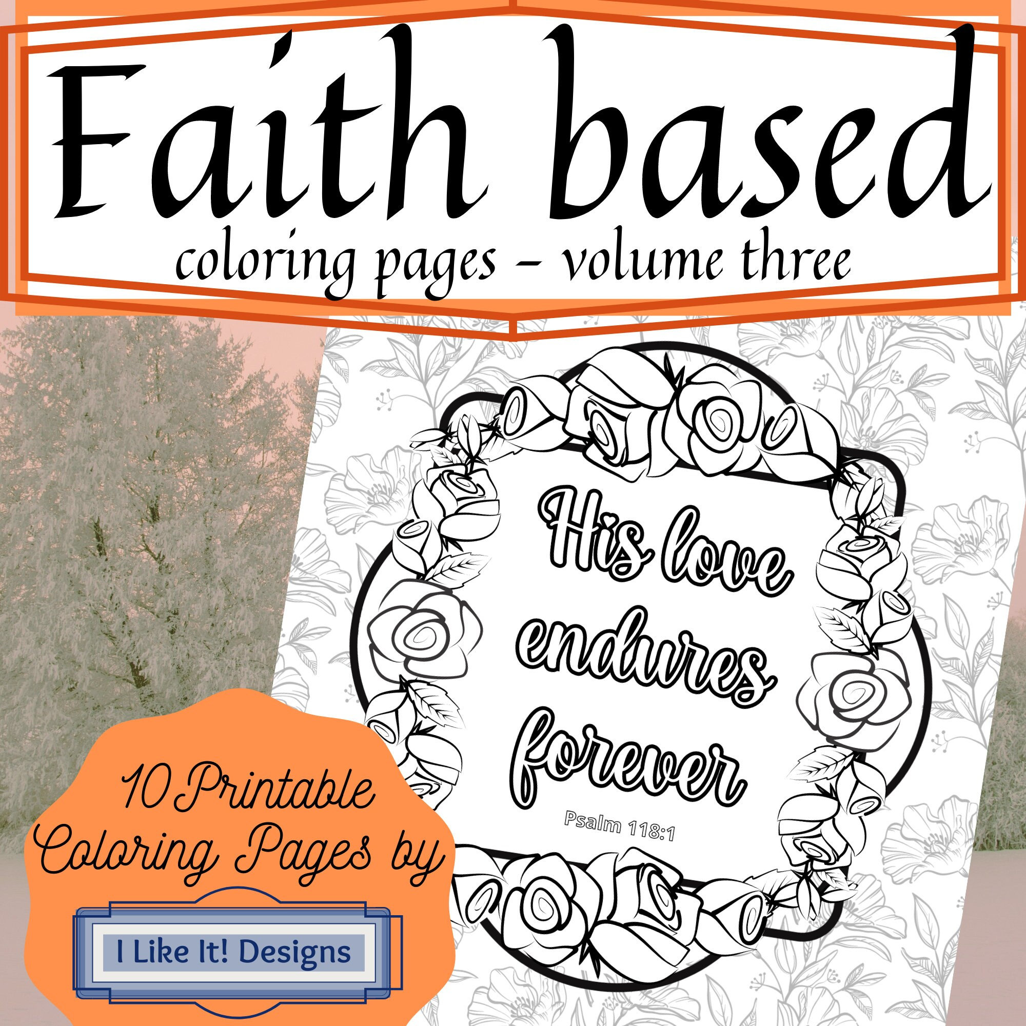 10 Printable Faith Based Coloring Pages Vol 3, Printable Pdf, Instant ...