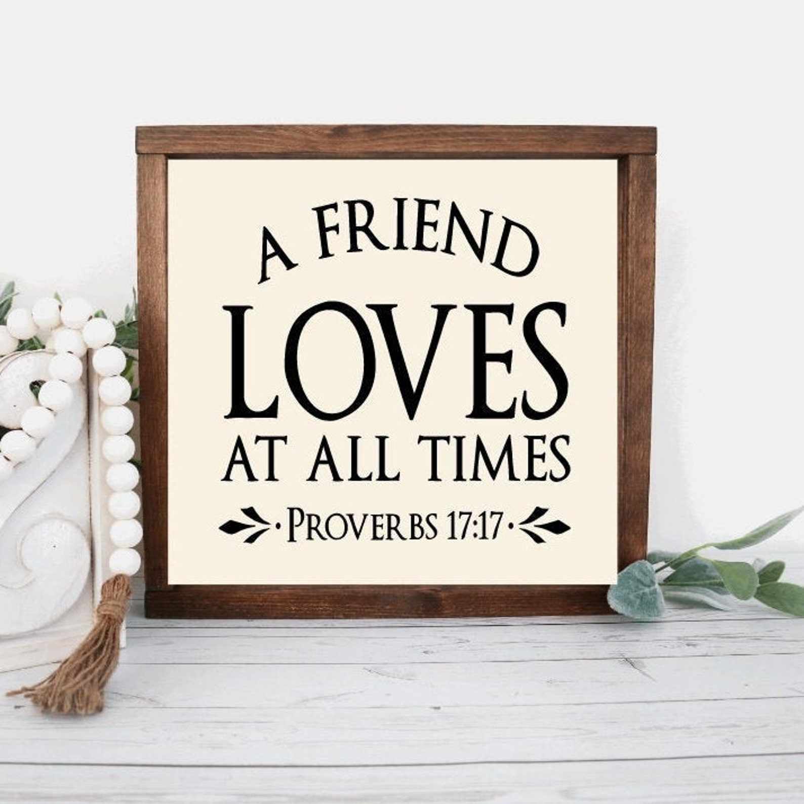 A Friend Loves at All Times Proverbs 1717 Bible Verse on Etsy Norway