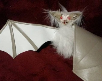 Cute Albino Flying Bat Art Object