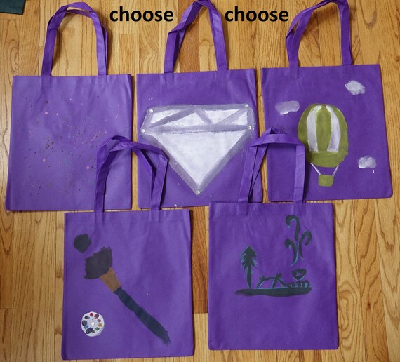 purple canvas tote bags