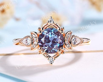 Pear Cut Moon Ring - Etsy