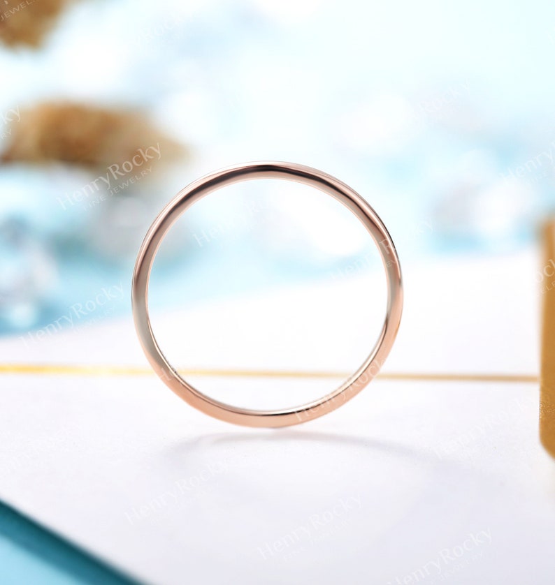 Dainty Rose Gold Tone Wedding Band In Sterling Silver