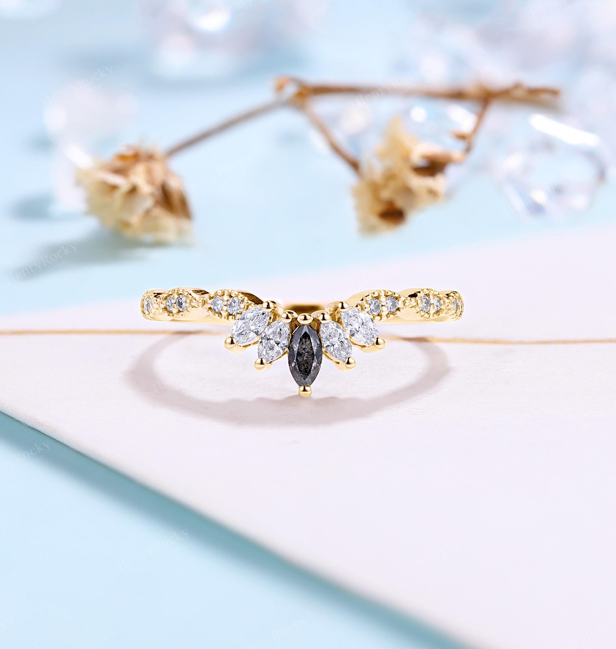 ソルト＆ペッパー ダイヤモンド結婚指輪 ホワイトゴールドリング