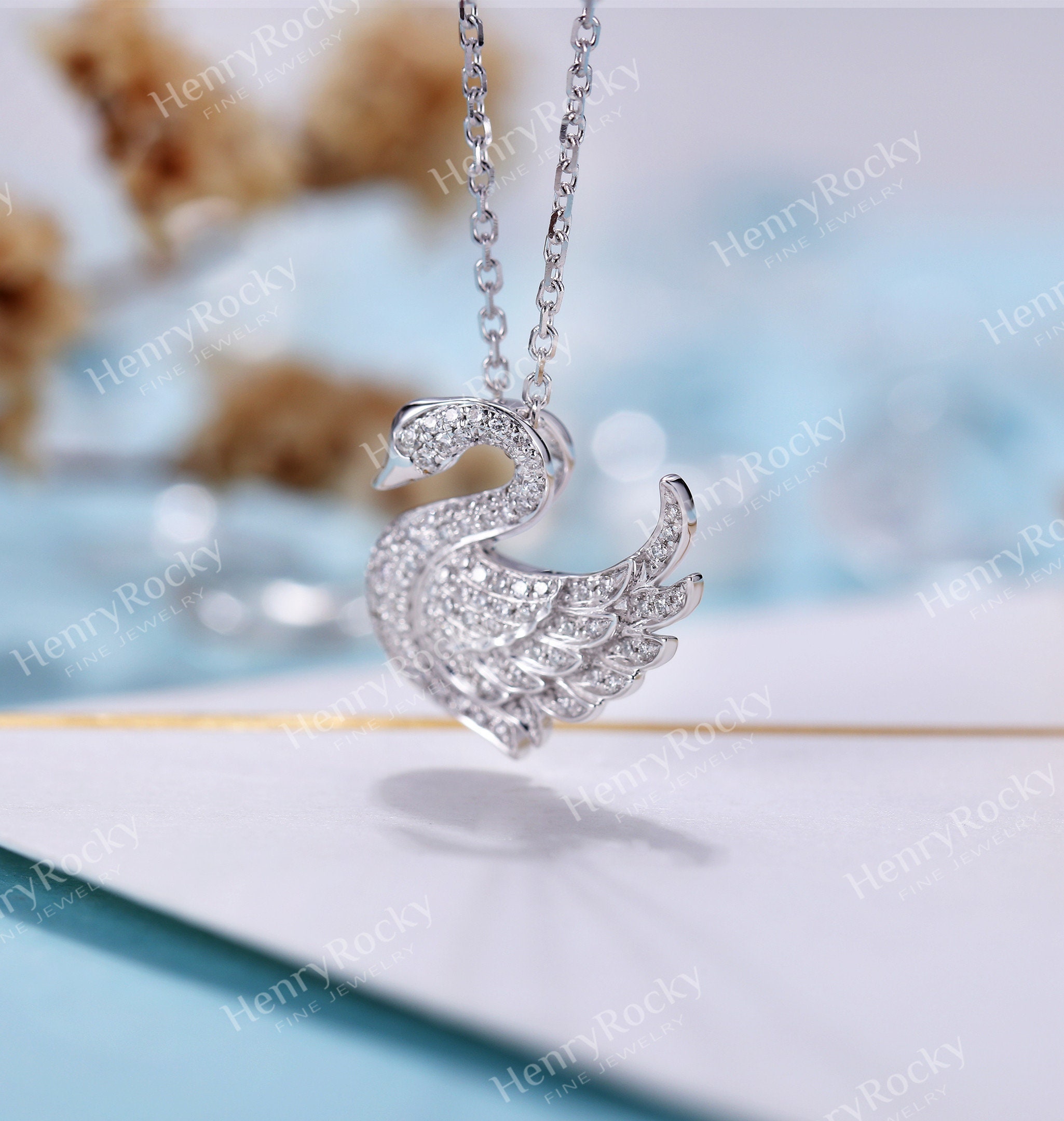 Diamond swan shop necklace