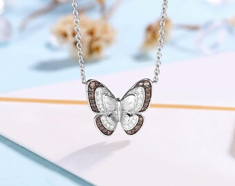 BONJOULRY Butterfly Crystal Necklace For Women - 14K Gold Plated, Adjustable, Gift Ready - View #5
