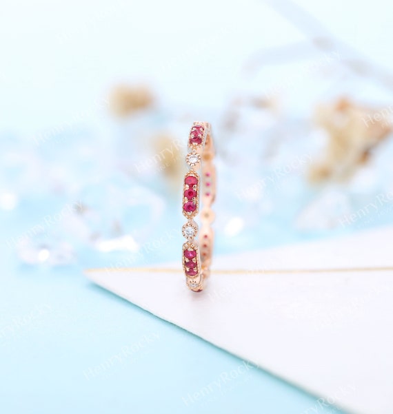 Ruby sale wedding band