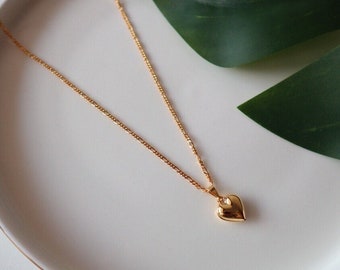 Heart Necklace, Gold Heart Necklace, Heart Love Jewelry, Special Jewelry Gift, Jewelry Gifts, Minimal Necklace, Stainless Steel Necklace