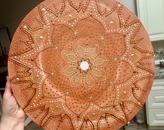 Sun-Kissed Serenity Symphony~~24 inch Hand painted mandala canvas