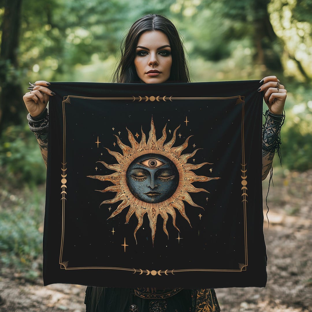 Shadow Oracle Altar Cloth Third Eye Sun Ritual Decor Mystical Altar ...