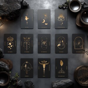 NEW! Ascension Tarot's Arcanum Oracle | 78-card Traditional Tarot Deck | Rider-Waite | Indie Small Batch | Black & Gold **July 11th PREORDER