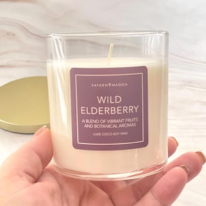 Wild Elderberry Candle | Witchy Botanical Candle for Spring and Summer | Herbal Fruit Scent | Coco Soy Wax | Ritual Candle | Gift for Her