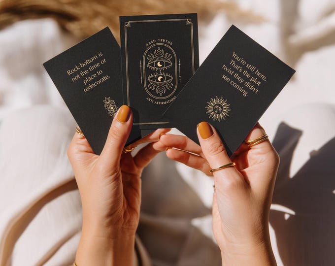 Hard Truths Anti-Affirmation Deck: Brutal Honesty Oracle Cards, Sarcastic Tough Love Therapy Gift | SHIPPING NOW