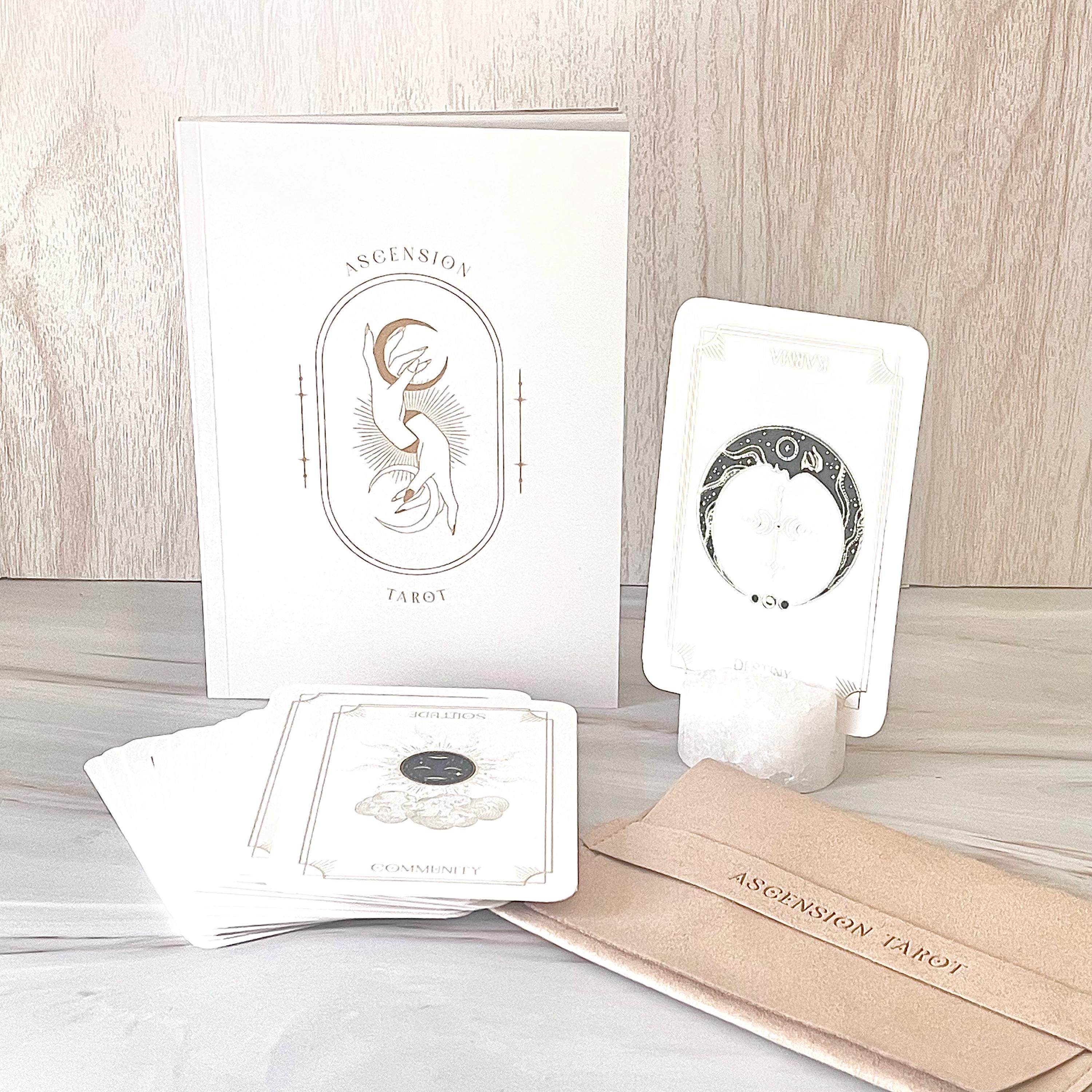Ascension Tarot Deck + Advanced Guidebook | Complete Set | Raised Gold Foil | Indie Small Batch | Ascension Tarot Realm | Oracle Cards