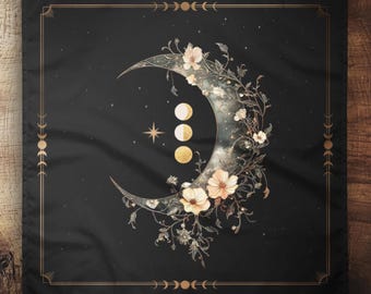 Shadow Oracle Altar Cloth | Moon Phase Ritual Decor | Mystical Altar Essentials and Home Decor