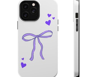 Purple Coquette Bow iPhone Case- MagSafe Tough Cases