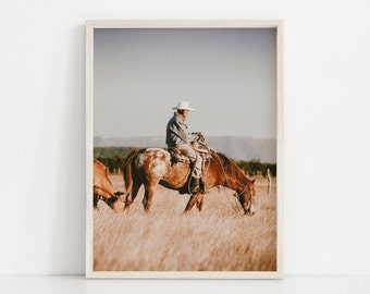Cartel de la decoración de la granja de la casa de campo ( Farmhouse Decor Cowboy Print, decoración occidental, decoración del desierto, arte de la pared, impresión de arte, suroeste, Americana, decoración rústica, impresiones grandes