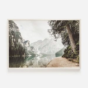 Rustic Mountain Lake, Nature Printable, Mountain Print, Landscape Photography, Download Photo Prints, Lake Decor, Poster Print, Tree Print