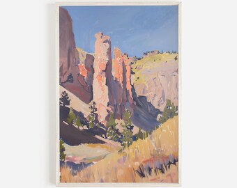 Pinnacles National Park Print, California Scenery, Tall Rock Formations, High Desert Wall Art, Rustic Home Decor, Pinnacle Desert Landscape