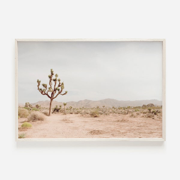 Joshua Tree Print, Zuidwestelijke Muurkunst, Woestijnlandschap Poster, California Desert Wall Art, Boho Printable, Digital Wall Decor