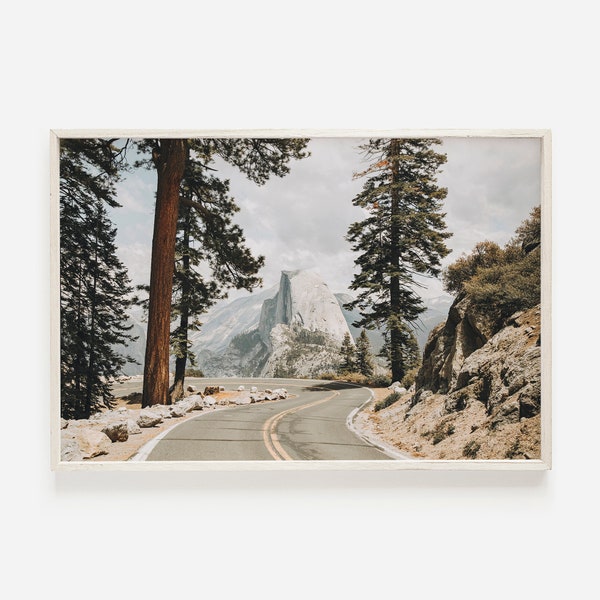 Yosemite Mountain Print, Half Dome Scenery, Nature Decor, Horizontal Wall Art, Mountain Print, Landscape Photo Art Prints, Poster Printable