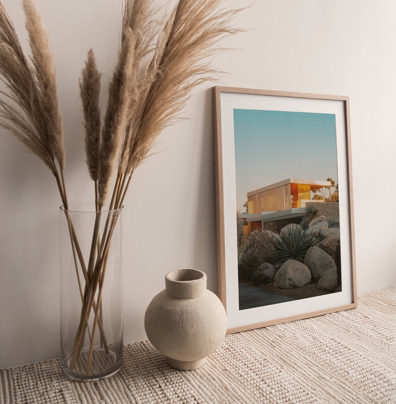 Mid Century Modern Architecture, Desert House Print, Palm Springs Wall Art, Mid Century House, Desert Landscape, Downloadable Print image 4