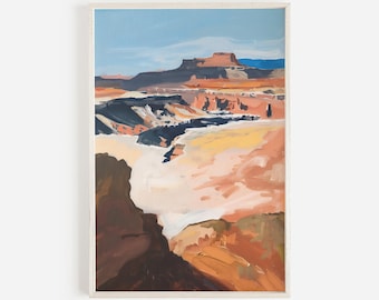 Canyonlands National Park Print, Burnt Orange Desert Painting, Utah National Park, Southern Utah Decor, Desert Landscape, Utah Scenery Print