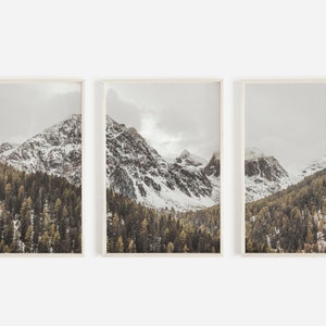 Forest Wall Art, Set of 3 Piece Prints, Mountain Art Print Set, Nature Poster Prints, Mountain Photography, Misty Forest Wall Art Download
