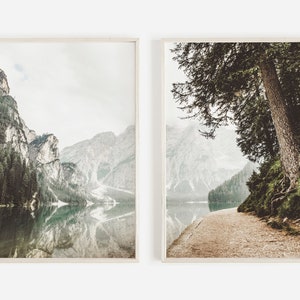 Mountain Wall Art, Print Set, Landscape Wall Art, Forest Print, Nature Prints, Set of 2 Prints, Mountain Print, Printable Art, Forest Photo