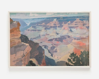 Grand Canyon National Park Print, Arizona Desert Poster, Huge Canyon Wall Art, Oil Painting Style, Grand Canyon River, Colorado River Poster