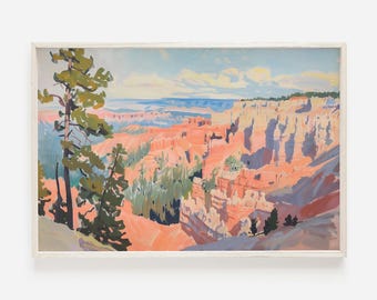 Bryce Canyon National Park Print, Utah Landscape Decor, Southwest Scenery Wall Art, Utah Oil Painting, Bryce Canyon Hoodoos Poster