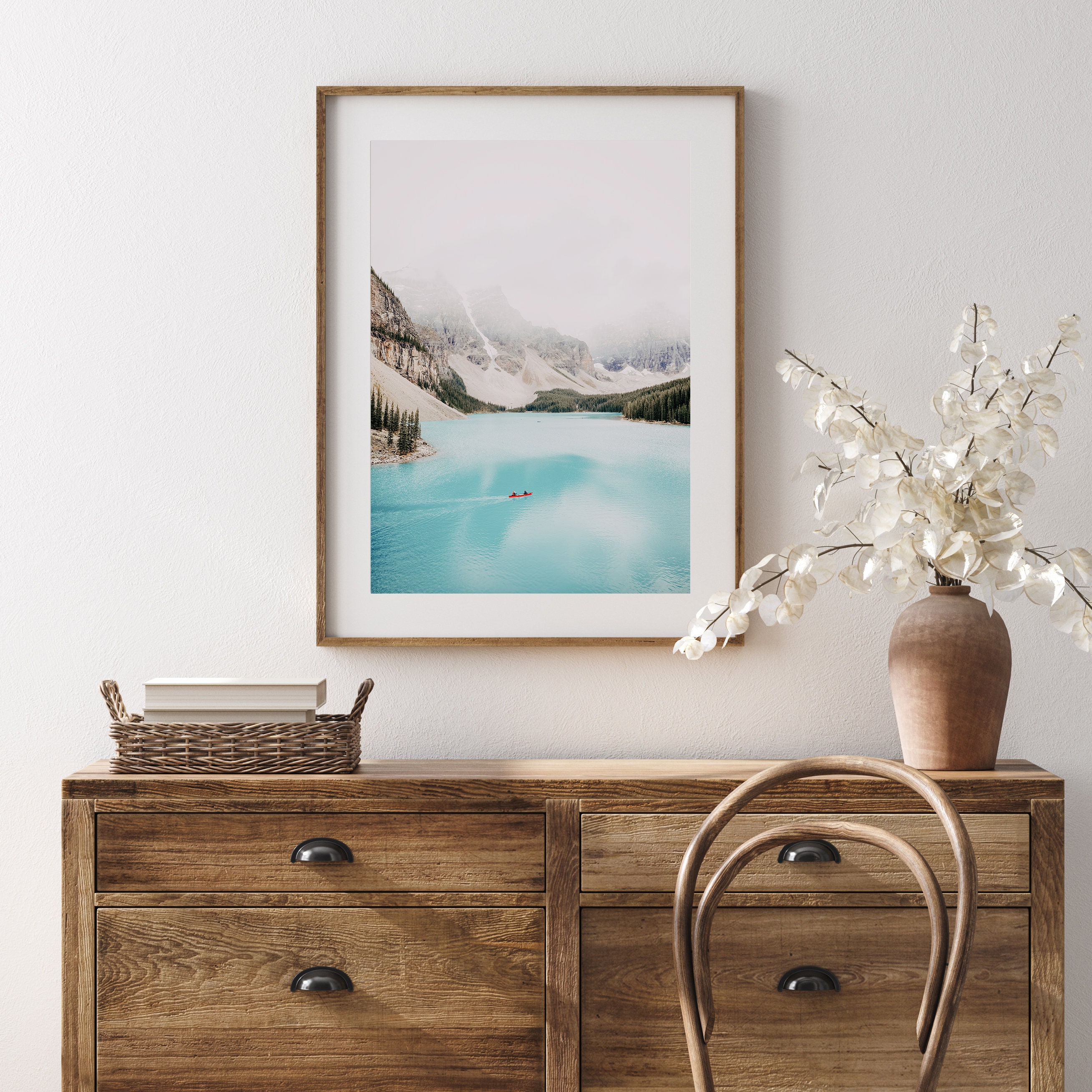 Lake Louise Wall Art Mountain Lake and Boat Printable Wall Etsy