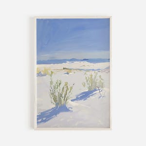 White Sands National Park Print, New Mexico Landmark, White Sand Dunes, Southwest Scenery, Barren Desert Landscape, New Mexico Home Decor