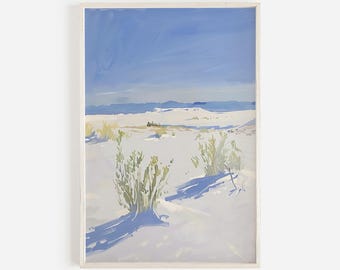 White Sands National Park Print, New Mexico Landmark, White Sand Dunes, Southwest Scenery, Barren Desert Landscape, New Mexico Home Decor