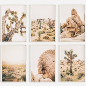 Joshua Tree Desert Set von 6 Drucke Southwestern Decor Arizona Desert Cactus Print Gallery Wall Set Boho 6 Stück Wand Kunst Kaktus Poster Set