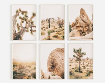Joshua Tree Desert Set von 6 Drucke Southwestern Decor Arizona Desert Cactus Print Gallery Wall Set Boho 6 Stück Wand Kunst Kaktus Poster Set