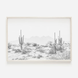 Wüste Kunstdruck, Four Peaks Arizona Wandkunst, Wüstenlandschaft, Landschaft Wandkunst, Boho Dekor, moderne Wandkunst, druckbare Kaktus Poster