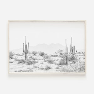 Desert Art Print, Four Peaks Arizona Wall Art, Desert Landscape, Landscape Wall Art, Boho Decor, Modern Wall Art, Printable Cactus Poster