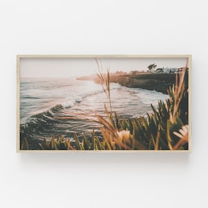Samsung Frame TV Art, Malibu California Beach, Malibu Art for Frame TV, Malibu Beach Photo, California TV Decor, Malibu Beach Sunset Tv Art