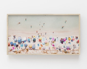 Samsung Frame TV Art, Pastel Beach Print, Coastal TV Decor, Summer Beach TV Art, Aerial Beach for Frame Tv, Summer Beach Scenery, Tv Decor