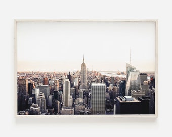 Manhattan Skyline Wall Art, New York City Home Decor, Manhattan NYC, Urban Cityscape, Minimalist Printable, Manhattan Poster Print