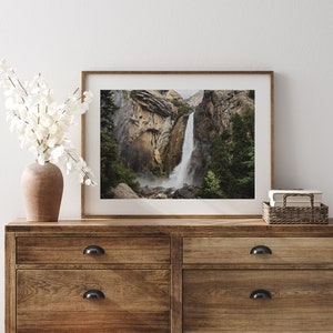 Mountain River Print, Nature Photography, Mountain Print, Misty Waterfall, Mountain Creek Wall Art, Nature Printable, Cabin Wall Decor image 3