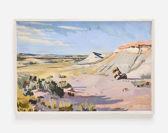 Petrified Forest National Park Print, Northern Arizona Desert, Oil Painting, Western Landscape, Desert National Park, Petrified Forest Art