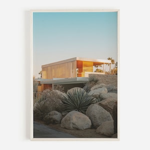 Mid Century Modern Architecture, Desert House Print, Palm Springs Wall Art, Mid Century House, Desert Landscape, Downloadable Print