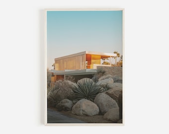 Mid Century Modern Architecture, Desert House Print, Palm Springs Wall Art, Mid Century House, Desert Landscape, Downloadable Print